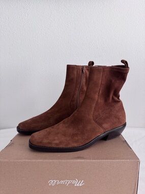 New Madewell The Idris Ankle Boot In Suede Size 9.5